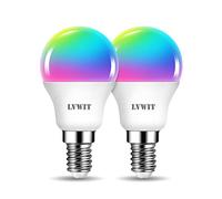 LVWIT Smart Bulb E14,Golf Smart Light Bulb,Smart WiFi Bulb E14 Screw,470Lm,4.9W Replace 40 Watt Screw Smart Bulb with Alexa,Echo,Google Assistant Light Bulbs(2PCS)