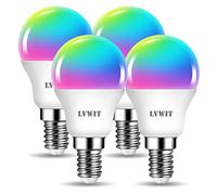 LVWIT Smart E14 Light Bulbs, Golf LED Bulb,470Lm, Color WiFi,5W Replace 40 Watt,Smart Light Bulbs Screw E14,Compatible with Alexa Google Assistant,TUYA/Smart Life APP Bulb 4 PCS