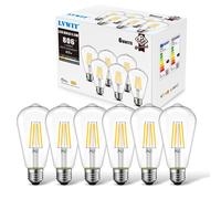 LVWIT Vintage E27 Led Filament Bulb,Antique 6.5W ST64 LED