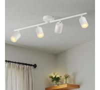 LVWIT White Ceiling Light, 4 Way Spotlights,Kitchen Light Fittings,GU10 Kitchen Lights Ceiling,Ceiling Lights Living Room,Hallway Lights,Ceiling Lights for Lounge Bedroom Dining Room(NO Bulb)