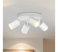 LVWIT White Ceiling Light,Kitchen Lights Ceiling,Light Fittings Ceilings,4 Way Ceiling Spotlight Fitting,GU10 Base Spot Lights for Kitchen Lounge Bedroom Dining Room(Bulb Not Included)