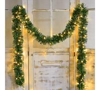 Lvydec 16.4ft Artificial Christmas Garland Decoration, Lighted Pine Garland Soft Greenery Garland with 50 LED String Lights for Holiday Party Decoration, Outdoor/Indoor Use
