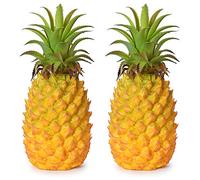Lvydec 2 Pack Artificial Pineapple, Realistic Artificial Fruit Fake Pineapple for Home Cabinet Table Party Decoration (10.2" - 2 Pack)