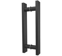 LVYIHAN Matte Black Square Barn Door Handles 30/60/90/120/150 Cm, Pull Push Long French Door Handle Double Sided, Large Front Exterior Shower Door Pull Handles
