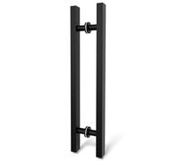 LVYIHAN Matte Black Square Barn Door Handles 30/60/90/120/150 Cm, Pull Push Long French Door Handle Double Sided, Large Front Exterior Shower Door Pull Handles