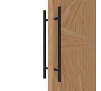 LVYIHAN Round Matte Black Barn Door Handles 30/60/90/120/150 Cm, Pull Push Long French Door Handle Double Sided, Large Front Exterior Shower Door Pull Handles