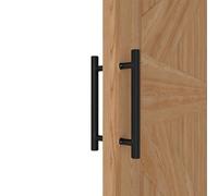 LVYIHAN Round Matte Black Barn Door Handles 30/60/90/120/150 Cm, Pull Push Long French Door Handle Double Sided, Large Front Exterior Shower Door Pull Handles