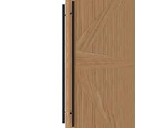 LVYIHAN Round Matte Black Barn Door Handles 30/60/90/120/150 Cm, Pull Push Long French Door Handle Double Sided, Large Front Exterior Shower Door Pull Handles