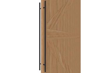 LVYIHAN Round Matte Black Barn Door Handles 30/60/90/120/150 Cm, Pull Push Long French Door Handle Double Sided, Large Front Exterior Shower Door Pull Handles