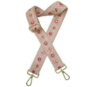 LVYOUME Crossbody Straps for Purses Wide Shoulder Strap Adjustable Replacement,Retro Jacquard Embroidery for Shoulder Bags, Gold Hardware-pink-2, 52 inches x 1.5 inches, Vintage