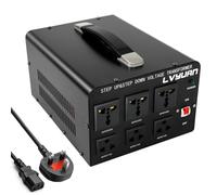 LVYUAN 3000W Voltage Transformer Converter Step Up 110V/ 120V to 220V/ 240V or Step Down 220V to 110V AC Power Converter, Circuit Breaker Protection, 3 US sockets, 3 Universal sockets