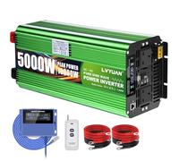 LVYUAN 5000W Pure Sine Wave Power Inverter DC 12V to AC 240V Voltage Converter with Wireless Remote Control and LCD Wired Remote Control, for RV,Trucks,Boats,Camping,Emergency Supply