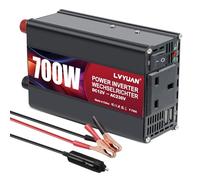 LVYUAN 700W Inverter DC 12V to 240V AC Car Voltage Converter with Dual USB Ports & UK Socket Car Charger Adapter