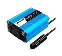 Lvyuan500W Car Power Inverter DC 12V To 230V Dual USB Ports, Blue Aluminium Housing