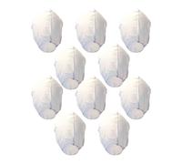 LVYUDS 10pcs Floating Lanterns to Release in Sky Prayers for Blessings Chinese Lanterns Installation Portable for Outdoor Beaches(White)