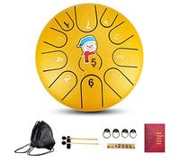 LVYUDS 11-tone Small Tongue Drum, 6 Inch Christmas Snowman Handpan Drum, Musical Instrument Gift for Friends/children, Portable Steel Tongue Drum Set(Gold)