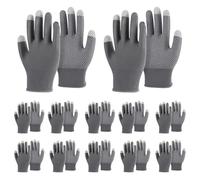 LVYUDS 12pcs Summer Breathable Gardening Gloves for Mobile Phones Touchscreen Mountaineering Cycling Carrying, Orchard Sun Protection Work Gloves Anti-Slip(Grey)