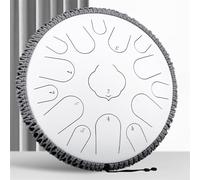 LVYUDS 15 Tone Tongue Drum Set, 12 Inch/13 Inch/14 Inch Portable Handpan Drum Set for Adults, Steel Tongue Drum Set with Drum Kit And Drumsticks, Etc.(White,14 inch)