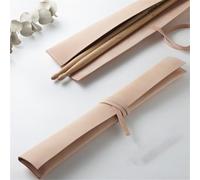LVYUDS 2pcs Leather Protect Drum Stick Bag Portable Waterproof Drum Stick Case Capacity 1 Pair Percussion Stick Bag Universal Practice Adult Children's(White)