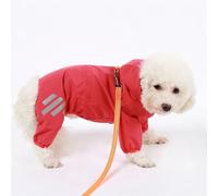 LVYUDS 4-Legged All-Inclusive Dog Raincoat Large/Medium/Small Dogs Reflective Hooded Dog Rain Jacket Tow Hole Design Rain Snow Walking Travelling(Pink,XXL)