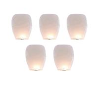 LVYUDS 5/10pcs Memorial Lanterns to Release in Sky Make a Wish Chinese Lanterns Simple to Operate Convey Thoughts for Couples, New Year(White - 5pcs)