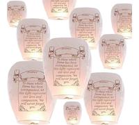 LVYUDS 5/10pcs Memorial Lanterns to Release in Sky Make a Wish Chinese Lanterns Simple to Operate Convey Thoughts for Couples, New Year(Printed - 10pcs)