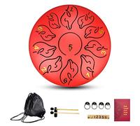 LVYUDS 6 Inch Dolphin Tongue Drum Percussion Instrument, Portable Handpan Drum with Non-Slip Bottom, Easy To Learn Steel Tongue Drum Set(Red)