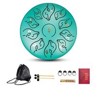 LVYUDS 6 Inch Dolphin Tongue Drum Percussion Instrument, Portable Handpan Drum with Non-Slip Bottom, Easy To Learn Steel Tongue Drum Set(Green)