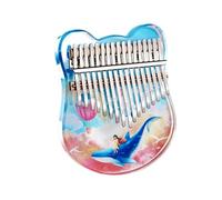 LVYUDS Acrylic Kalimba, Bear-shaped Painted Thumb Piano, Finger Piano Suitable For Adults/beginners, With Storage Bag (Color : Blue, Size : 17keys)
