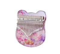 LVYUDS Acrylic Kalimba, Bear-shaped Painted Thumb Piano, Finger Piano Suitable For Adults/beginners, With Storage Bag (Color : Purple, Size : 21keys)