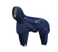 LVYUDS Adjustable Dog Raincoat 4-Legged All-Inclusive Large/Medium Dogs Hooded Dog Rain Jacket Separate Design Waterproof Reflective Park Beach Play(Blue,XL)