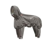 LVYUDS Adjustable Dog Raincoat 4-Legged All-Inclusive Large/Medium Dogs Hooded Dog Rain Jacket Separate Design Waterproof Reflective Park Beach Play(Khaki,S)