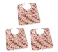 LVYUDS Adult Bibs for Eating Cotton TPU Waterproof 3pcs Bibs for Elderly Machine Washable Bibs for Adults Reusable for Nursing Home Care(Orange red)