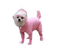 LVYUDS All Inclusive Dog Raincoat Bring Rain Boots 4 Legs, Dog Rain Jacket Hooded Waterproof Removable Tail Cover, for Small Cats Dogs Outing Supplies(Color:Pink,Size:L)