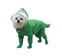 LVYUDS All Inclusive Dog Raincoat Bring Rain Boots 4 Legs, Dog Rain Jacket Hooded Waterproof Removable Tail Cover, for Small Cats Dogs Outing Supplies(Color:Green,Size:XXL)