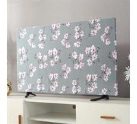 LVYUDS All-Inclusive Tv Cover Dustproof Sun Protection, Applicable 19-70 Inches Tv Protective Film Elastic Fabric, for Tv Computer Hanging/Desktop(50 inches,Flower B)