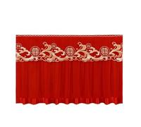 LVYUDS Bridal Suite Tv Display Protectors Full-Coverage Tv Cover Curved Flat-Screen Tv Enclosure Lace Decorative for 35-75in Breathable(35inch,Red-C)