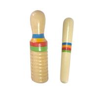 LVYUDS Children's Guiro Instrument Sound-making Music Teaching Aid, Wooden Threaded Single-tube Guiro, Percussion Instruments for Early Education