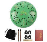 LVYUDS Christmas Tongue Drum, 6 Inch Colorful Christmas Pattern Trumpet Handpan Drum, Portable Steel Tongue Drum Set(Green)