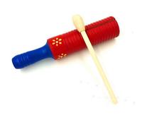 LVYUDS Colorful Large Guiro Instrument, Single Tube Music Hand Percussion Instruments with Wooden Stick, Frog Sound Instrument