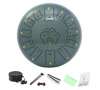 LVYUDS Cute And Simple Tongue Drum Set, 13 Inch Bear Pattern Handpan Drum Percussion Instrument, Steel Tongue Drum Set with Drum Kit(C)