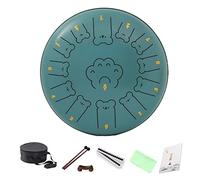 LVYUDS Cute And Simple Tongue Drum Set, 13 Inch Bear Pattern Handpan Drum Percussion Instrument, Steel Tongue Drum Set with Drum Kit(A)