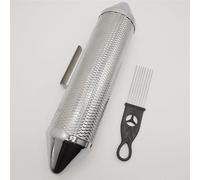 LVYUDS Cylindrical Metal Guiro Percussion Instruments, Professional Accompaniment Guira Instrument, Cone-shaped, with Scraper (Color : B)
