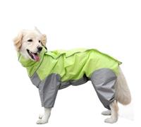 LVYUDS Dog Raincoat All Inclusive, 4 Legs Waterproof Dog Rain Jacket for Large Medium Dogs, Removable Hat with Draw Hole Design Must for Rainy Days(Color:Green,Size:26 yards)