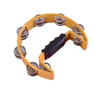 LVYUDS Double Layer Large Tambourine Half Moon Shape Professional Party Hand Pandero Instrument(Color:Red)