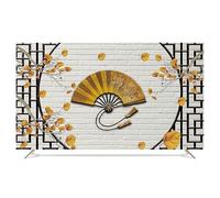 LVYUDS Half-Coverage Tv Cover Dust-Proof Waterproof Indoor Tv Enclosure Curved Flat-Screen Tv Protector Non-Slip for New Home Décor(37/38 inch (85 * 55cm),Fan)