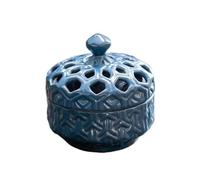 LVYUDS Home Kitchen Garlic Keeper Ceramic Antique Home Multifunctional Garlic Holder Ornaments, Decorative Garlic Storage(Blue)