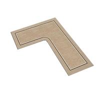 LVYUDS Kitchen L-Shape Diatomaceous Earth Bath Mat Non-Slip Left or Right Direction, Absorbent Quick-Drying Stone Bath Mat Oil-Proof Soft Washable(Right,100 * 150 * 45CM_KHAKI)