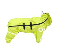 LVYUDS Large/Medium Dog Raincoat 4-Legged All-Inclusive Waterproof Dog Rain Jacket Park Beach Play Hiking Adjustable Neck Gaiter Waist Tow Hole Design(Green,3XL)
