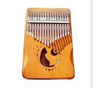 LVYUDS Moon Cat Kalimba, Log/Gradient Colour Model Portable Thumb Piano With Bag, Finger Piano (Color : C)